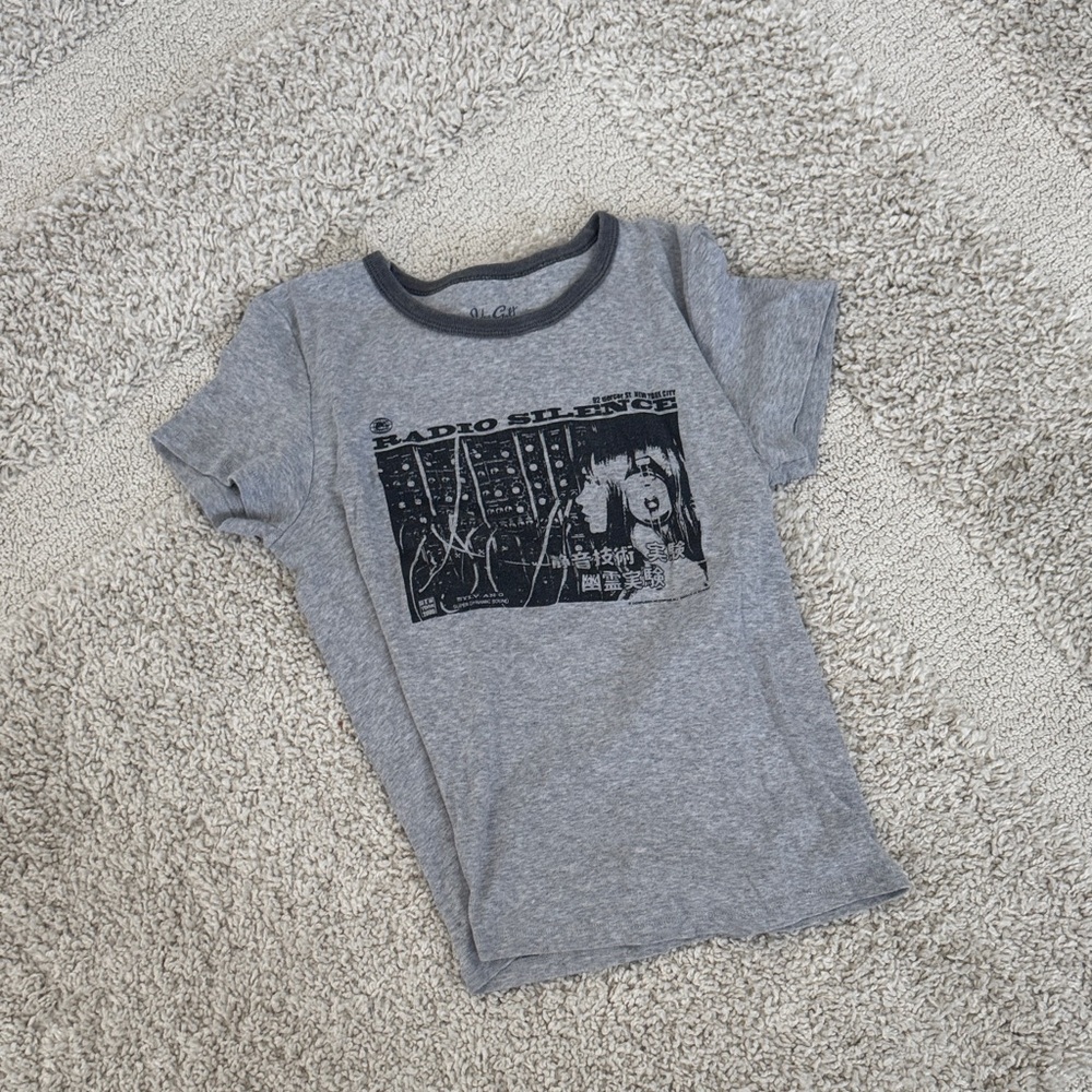 Brandy Melville Grey Short-Sleeve Graphic Tee